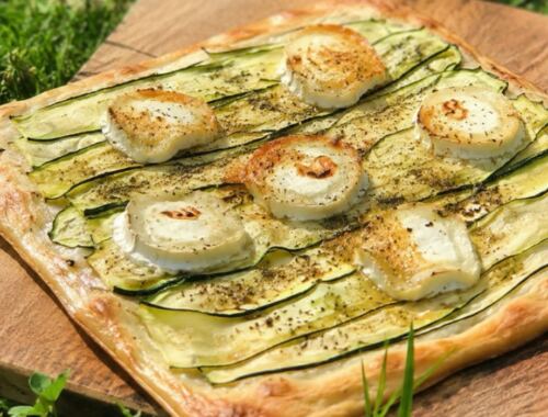 Tarte fine courgette chèvre